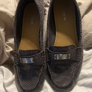 Coach Women's Textured Brown Loafers